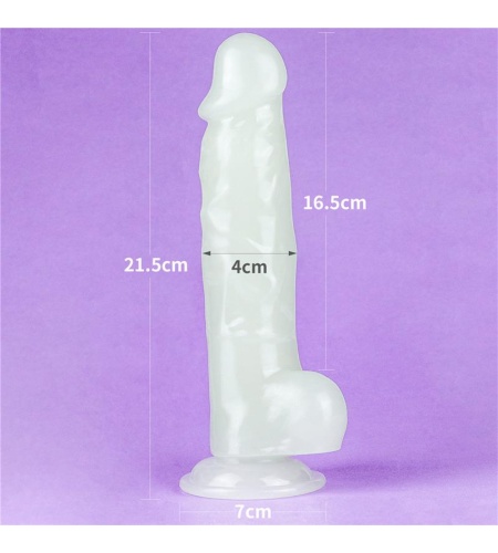 Consolador Fluorescente con Brillo Azul 21 cm