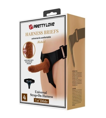 Arnés Universal con Dildo Marrón 20cm