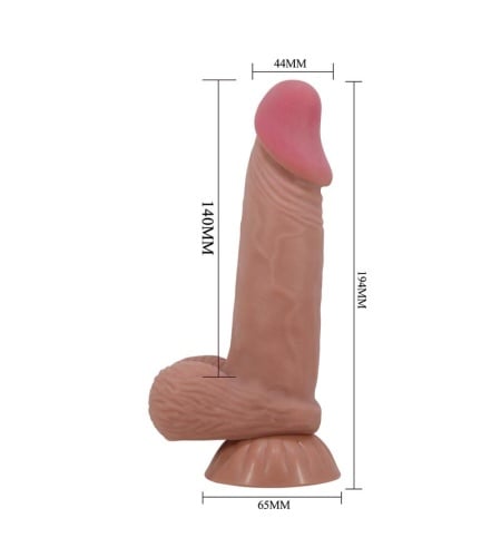 Consolador Simil Piel Color Moreno 19.4 cm
