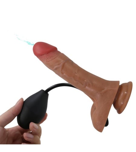 Harness Briefs Universal Con Dildo Vibración Y Squirting 15.5 Cm Mulato