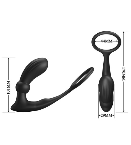 Anillo & Vibrador Anal Negro