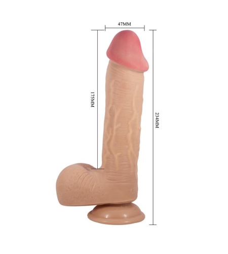 Dildo Realístico Con Ventosa Piel Deslizante Natural 23.4 Cm