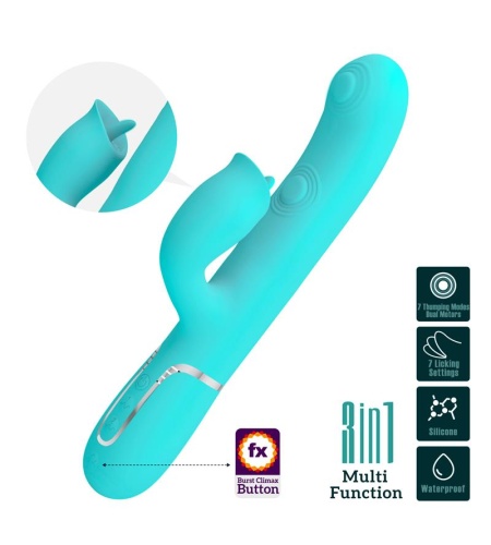 Vibrador Rabbit Con Licking Verde Agua