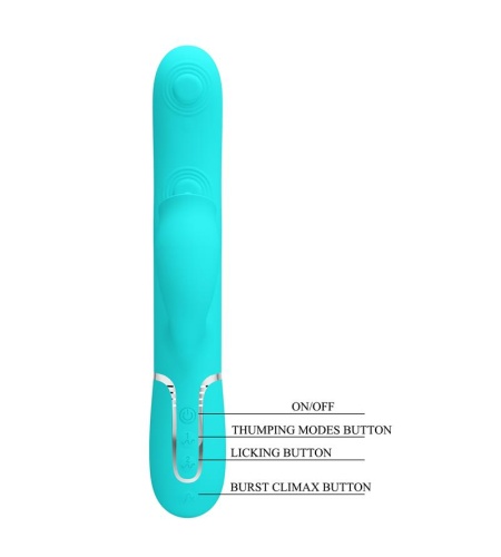 Vibrador Rabbit Con Licking Verde Agua