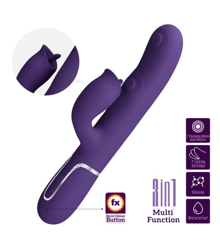 Vibrador Rabbit Con Lamido Morado