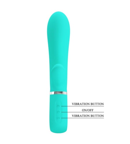 Vibrador de silicona Multifunción Verde Agua