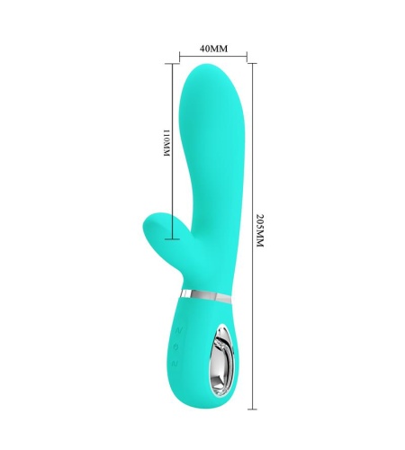 Vibrador de silicona Multifunción Verde Agua