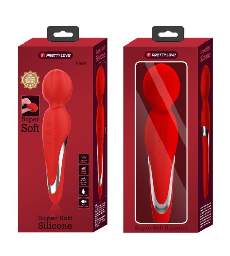 Vibrador Micrófono Recargable Wand Rojo