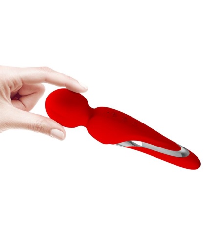 Vibrador Micrófono Recargable Wand Rojo