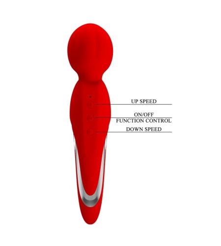 Vibrador Micrófono Recargable Wand Rojo