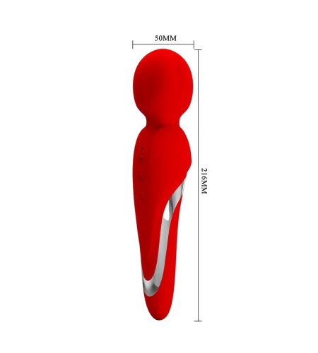 Vibrador Micrófono Recargable Wand Rojo
