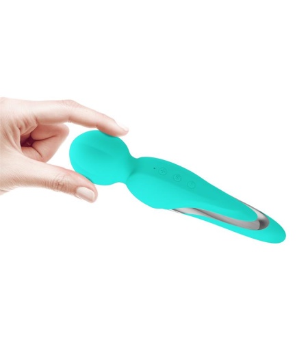Vibrador Micrófono Recargable Wand Verde Agua