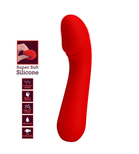 Cetus Vibrador Recargable Silicona Rojo