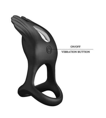 Anillo de Placer 7 Vibraciones Silicona Negro