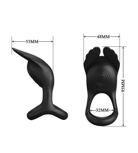 Anillo de Placer 7 Vibraciones Silicona Negro