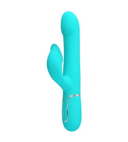Vibrador Rabbit Perlas Verde Agua