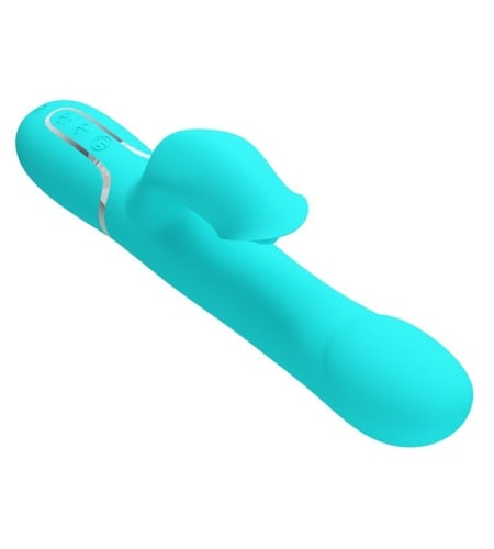 Vibrador Rabbit Perlas Verde Agua