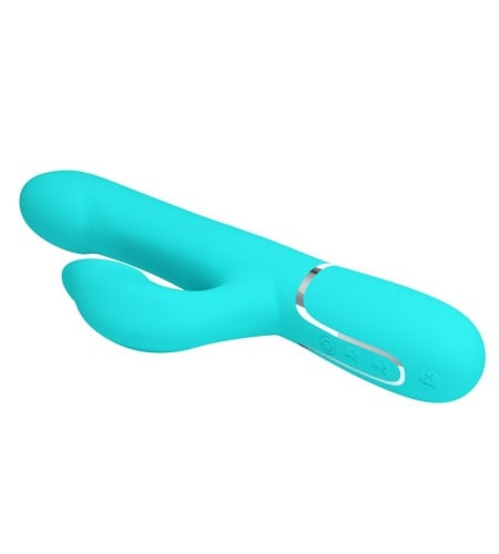 Vibrador Rabbit Perlas Verde Agua