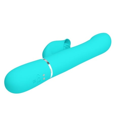 Vibrador Rabbit Perlas Verde Agua
