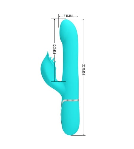 Vibrador Rabbit Perlas Verde Agua