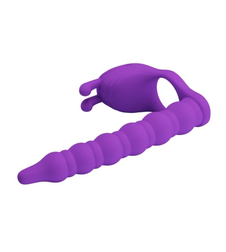 Anillo Pene Con Plug Vibrador Lila