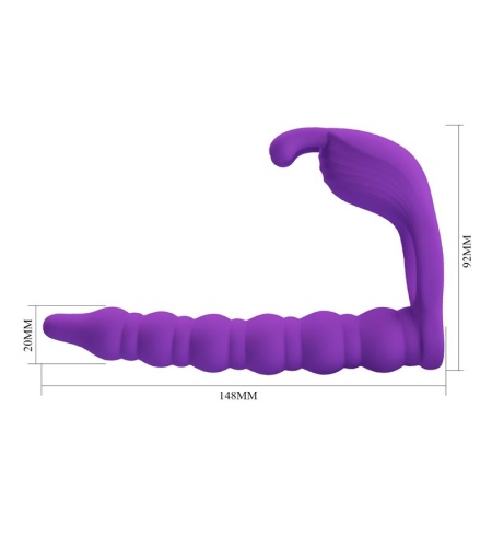 Anillo Pene Con Plug Vibrador Lila