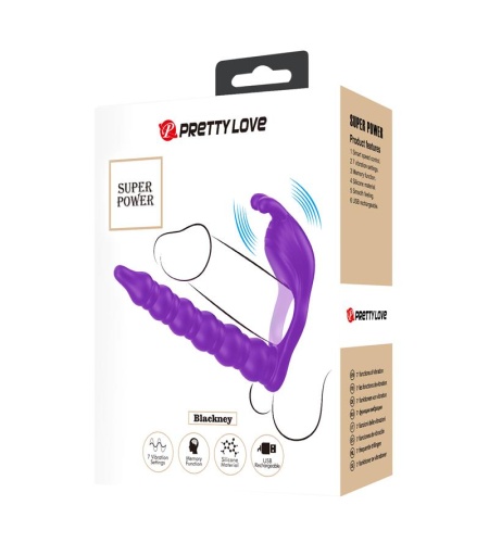 Anillo Pene Con Plug Vibrador Lila