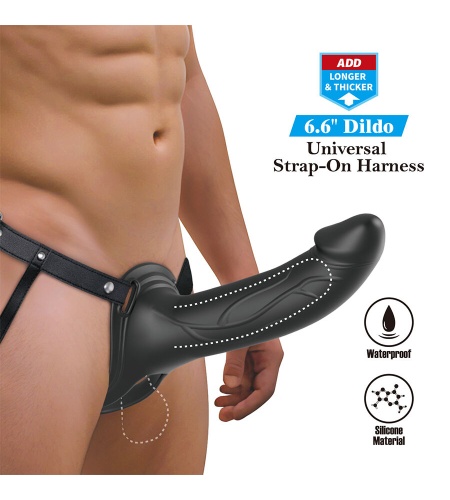 Strap-On Hueco Con Vibración Negro