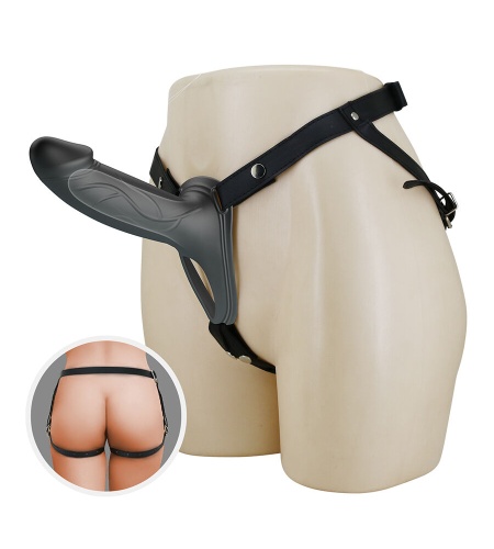 Strap-On Hueco Con Vibración Negro