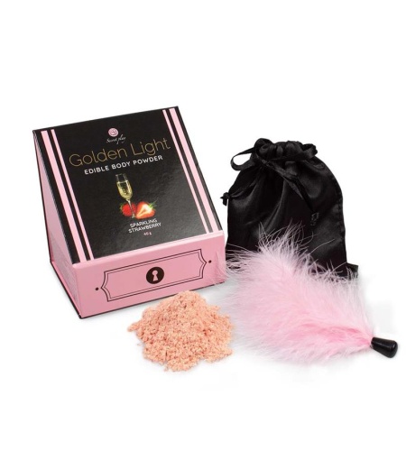 Kit Polvos Comestibles Y Pluma Fresas & Cava