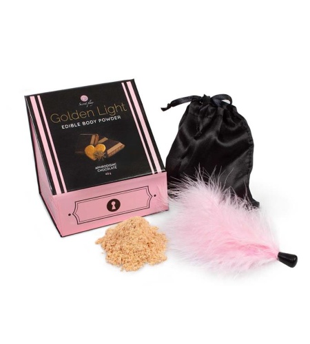Kit Polvos Comestibles Y Pluma Chocolate Afrodisiaco