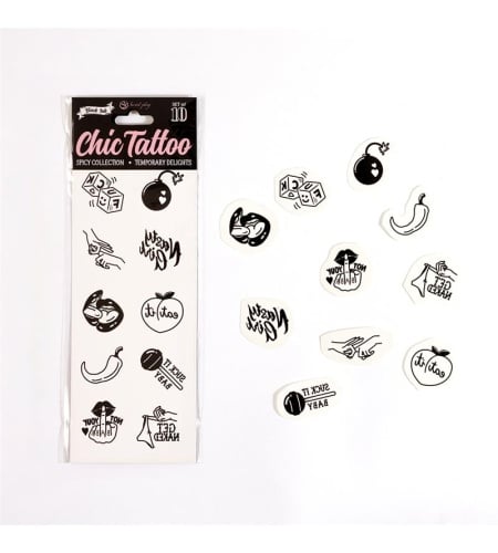 Set De 10 Tattoos Temporales Spicy Collection