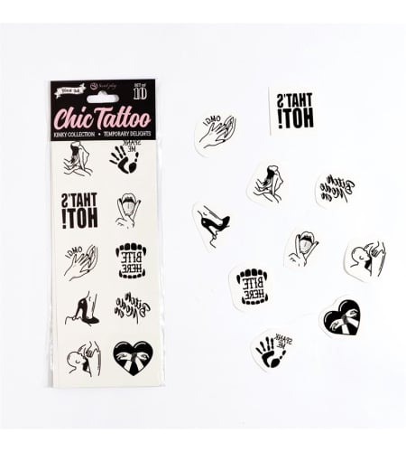 Set De 10 Tattoos Temporales Kinky Collection