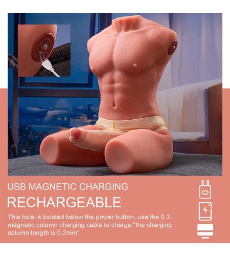 Torso Erótico Masculino con Pene perspectiva 10