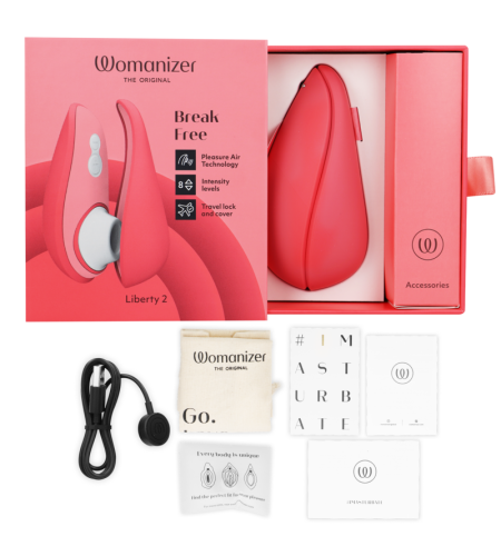 WOMANIZER - LIBERTY 2 ESTIMULADOR & SUCCIONADOR CLÍTORIS ROSA