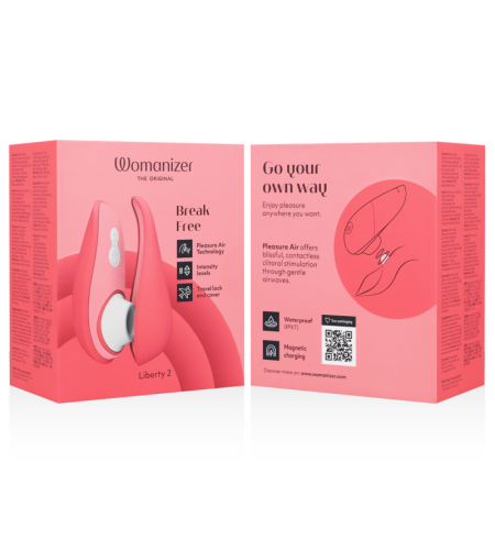 WOMANIZER - LIBERTY 2 ESTIMULADOR & SUCCIONADOR CLÍTORIS ROSA
