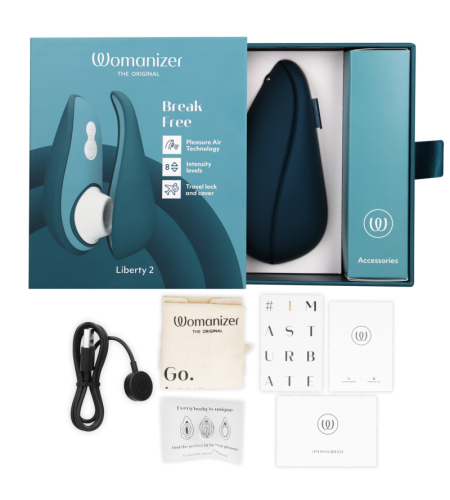 WOMANIZER - LIBERTY 2 ESTIMULADOR & SUCCIONADOR CLÍTORIS AZUL