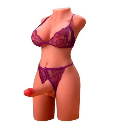 Masturbador Trans con Pecho y Pene enfoque lateral 4
