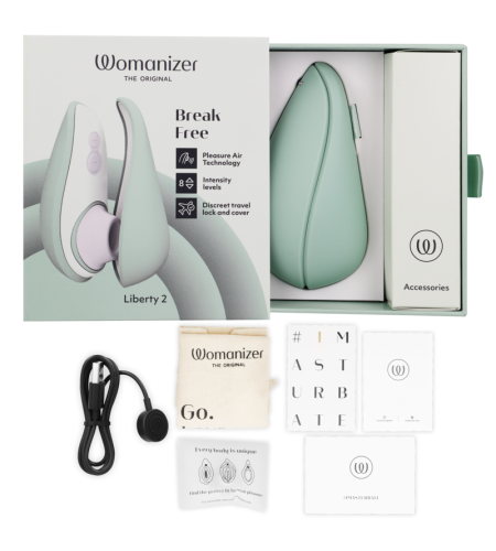 WOMANIZER - LIBERTY 2 ESTIMULADOR & SUCCIONADOR CLÍTORIS VERDE CLARO