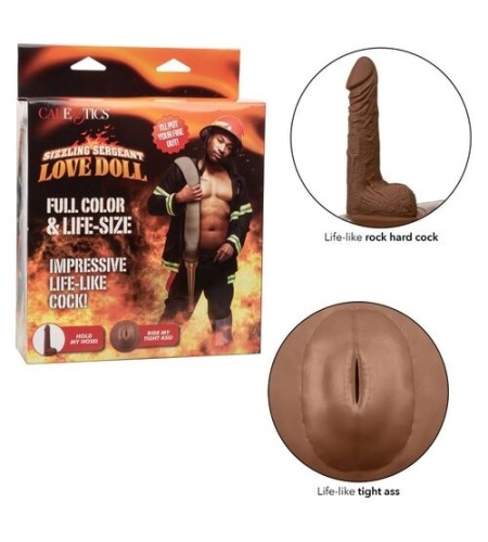 Detalle del pene y ano en silicona del muñeco negro