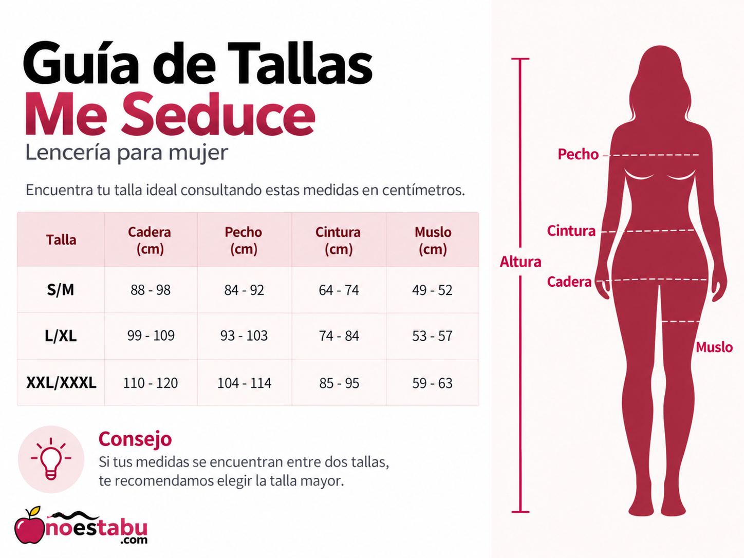 Guia de tallas Me-seduce