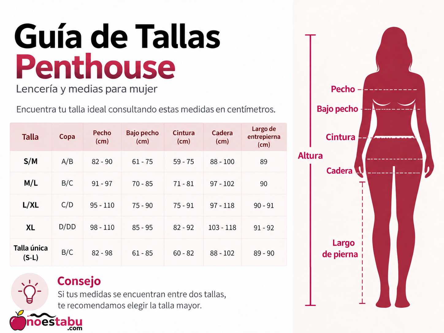 Guia de Tallas Penthouse